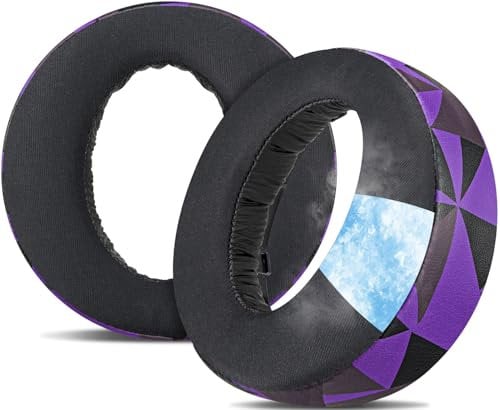 SOULWIT Cooling Gel Earpads Cushions Replacement for Sony PlayStation 5 Pulse PS5 3D Wireless Headset, Ear Pads Cushions with Noise Isolation Foam - Purple Black