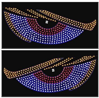 Yianyal Panneau de Voiture LED, Panneau d'affichage LED pour Voiture - Panneaux Lumineux d'animation à Haute luminosité | Panneau d'affichage créatif LED Auto Devil Eyes pour Voitures, SUV, camions,