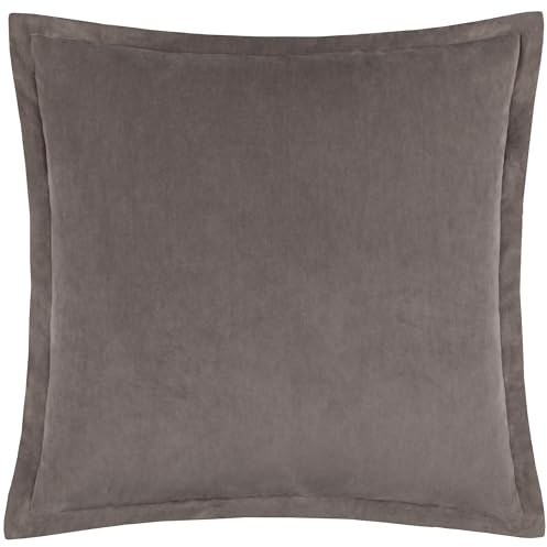 Yard Merton Velvet Polyester Filled Cushion (Taupe, 55 x 55 cm) | Soft velvet finish with piped detailing with a soft polyester filling for a refined, contemporary look