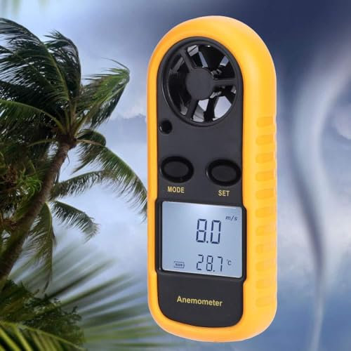 Juroupi Mini Handheld Electronic Digital Anemometer LCD Wind Speed Temperature Meter Tester