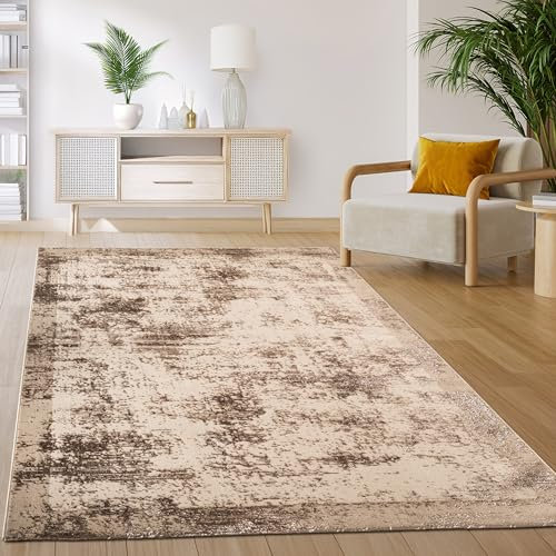 Paco Home Teppich Wohnzimmer Schlafzimmer Kurzflor Vintage Orientalisch Abstraktes Muster Modern beige, Grösse:240x340 cm