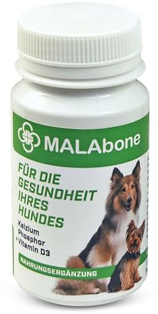 Malabone – Gelenktabletten für Hunde mit Calcium, Phosphor & Vitamin D3 – Ergänzungsfuttermittel für Knochen & Gelenke – für Hunde in jedem Alter – 90 Stück - Barf