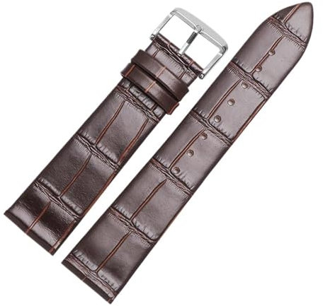 CWZZWS Ultradünnen Lederband 12 14 15 16 18 20 21 22 23 24 mm blau braun rote Uhrbandkompatibel mit Tissot DW Uhr (rot Silber A, 20 mm)