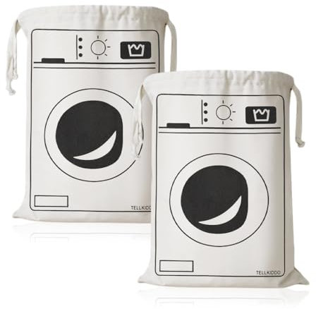 YZROHYI 2 PCS Wäschesack Reise Baumwolle,Schmutzwäschebeutel Camping,Laundry Bag Travel,Wäschesäcke Baumwollsack mit Kordelzug,Wiederverwendbare Wäschebeutel Schmutzwäsche Waschbar,Kleideraufbewahrung