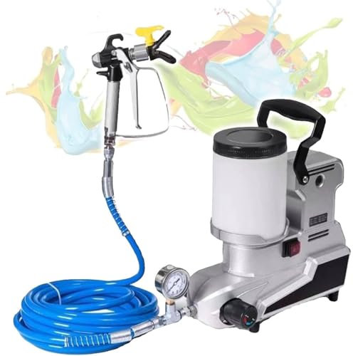 Pistolet de peinture mural électrique 2,5l/min, pulvérisateur de peinture airless haute pression 1600W, avec 3 vitesses réglables, capacité de 2l, tuyau de 5m, pistolet de pulvérisation mural portable