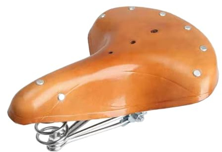 mophrati Zuverlässiger und langlebiger Leder Fahrradsattel für langlebigen, gefederten Fahrradsattel aus Rindsleder für mehr Sicherheit