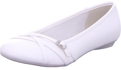 s.Oliver 2177677 0100 Damen Ballerina Synthetik Weiß