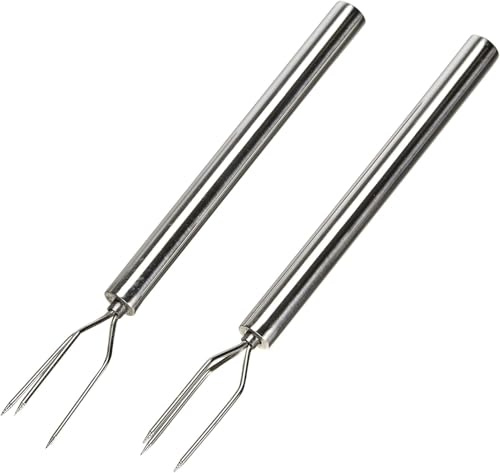 Stainless Steel Potato Peeling Forks | 3-Prong Hot Potato Holder Tool for Safe Peeling, Durable Kitchen Utensils, Dishwasher Safe (4)