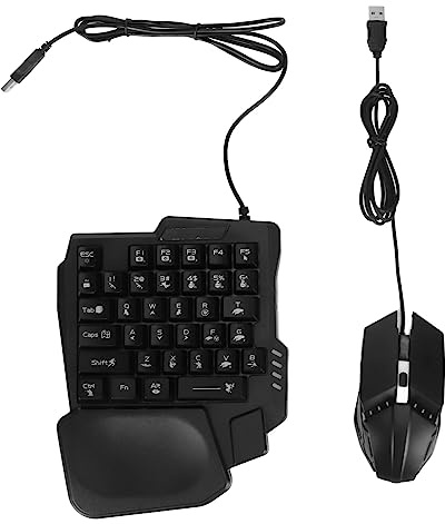 Focket Ensemble Clavier et Souris de Jeu 4 en 1, 120 sans Délai BT 5.0, Convertisseur de Jeu Mobile, Clavier et Souris à Une Main avec K13, G4, Support de Téléphone pour iOS Mobile