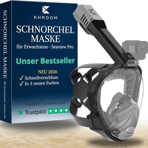 Khroom Schnorchelmaske für Erwachsene Seaview Pro, CO2 sicher