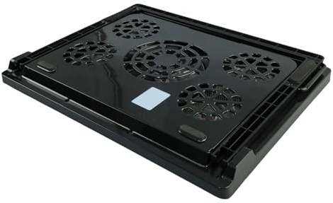 Jazuaiao 5 Fan Laptop Cooling Pad with Adjustable Angles and Speed Enhancing Effciency and Comfort Gaming Laptop Refrigerator