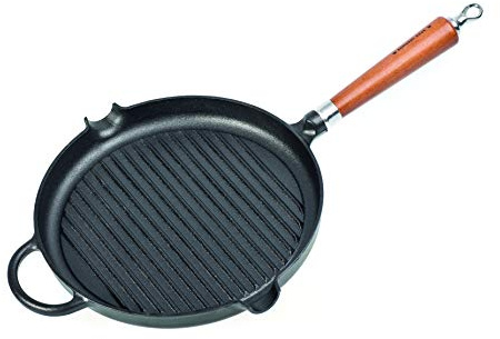 Ronneby Bruk 120740 Maestro Grillpfanne, mit Ausgießer, Farbe: Schwarz, Durchmesser 28 cm, Gusseisen