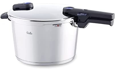 Fissler Vitaquick Pentola a pressione in acciaio inox 6 L, 22 cm, 2 livelli di cottura, adatta a fornelli a induzione, impilabile