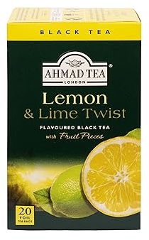 Tè inglese, Lemon and Lime Twist frutta Tè nero - Tagged e Teabags Sventato alluminio