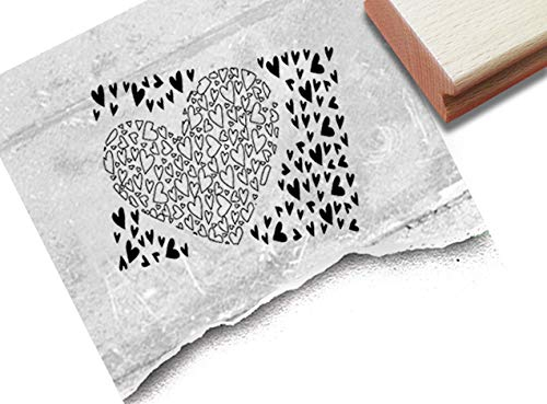 Stempel Herz mit Herzchen - Motivstempel Liebe Valentinstag Verlobung Hochzeit Karten Liebesbrief Scrapbook Bullet Stamp Tischdeko - zAcheR-fineT
