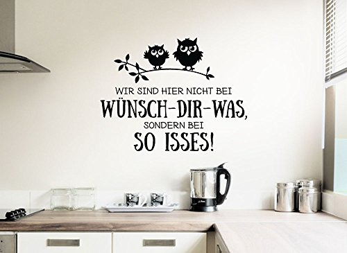 Grandora W1244 Wandtattoo Spruch Wir sind Hier Nicht bei Wünsch dir was... schwarz (BxH) 74 x 58 cm