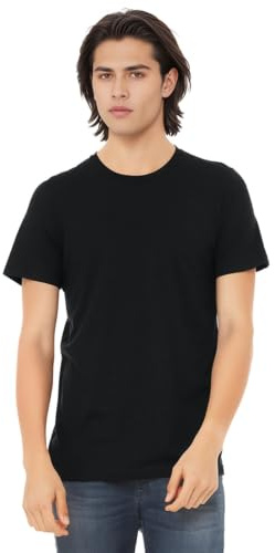 Bella Canvas Men's Combed Fit Blended T-Shirt, Solid Black Triblend, Medium