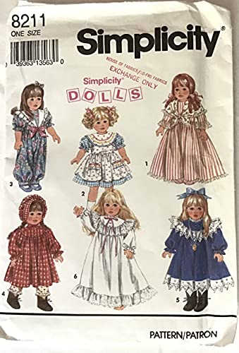 Simplicity 8211 Doll Clothing Pattern