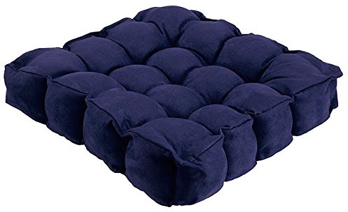 Lancashire Textile Faux Suede Navy Blue Armchair Booster Cushion Seat Rise Support with 13 Cm Thick Lift - Hollowfibre Filled Seat Cushion - Comfort Using on Dining Chairs, Car seats, and Arm Chairs