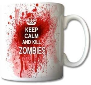 uglymug UM002 - Taza de cerámica, diseño con texto Keep Calm and Kill Zombies