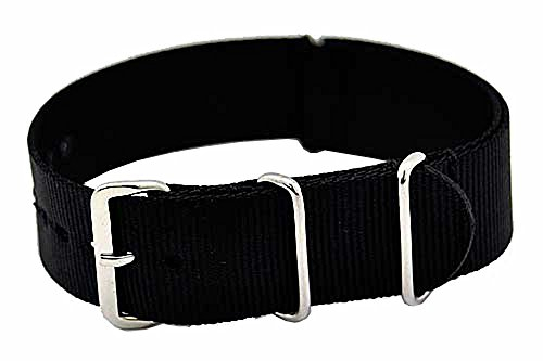 Uhrenarmband Durchzugsband Nylon schwarz 24mm NATO Strap 4052