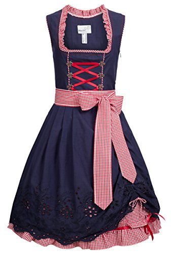 MarJo Trachten Damen Trachten-Mode Mini Dirndl Alexia in Blau traditionell