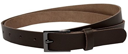 Vascavi Ledergürtel echt Leder, Made in Germany, 2 cm breit und ca. 0.25 cm stark, Gürtel, Hüftgürtel, Jeansgürtel, (105 cm Gesamtlänge 115 cm, Dunkelbraun)