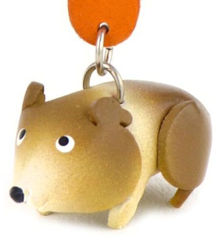MONKIMAU Schlüsselanhänger Tiere 3D Hamster aus Echtleder - handgefertigt Leder Tieranhänger - Geschenk für Damen, Frauen, Kinder und Tierliebhaber