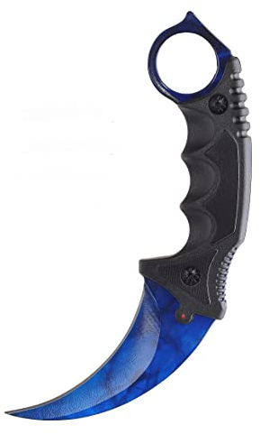 Generisch CS GO Karambit Elite - Doppler Sapphire - CSGO Knife Skin Counter Strike Global Offensive Jagdmesser Survival ARIKnives
