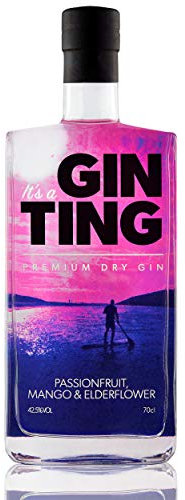 GinTing Passionfruit Mango & Elderflower Flavoured Gin 70cl | London Dry Gin with Delicious Citrus Fruit Gin Twist – Packed with Passion Fruit, Mango & Elderflower Gin Botanicals