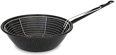 Menax - Sartén Freidora con Cestillo - Acero Vitrificado - 1.7 Litros - 22 centímetros