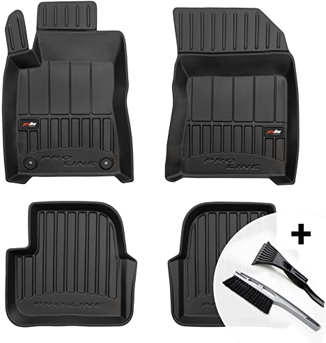 moto-MOLTICO 3D Gummimatten Auto, 3-teiliges Set, Allwetter Gummi Fußmatten, Antirutsch & Wasserfest Autoteppiche - passend für Citroen C3 III ab 2016
