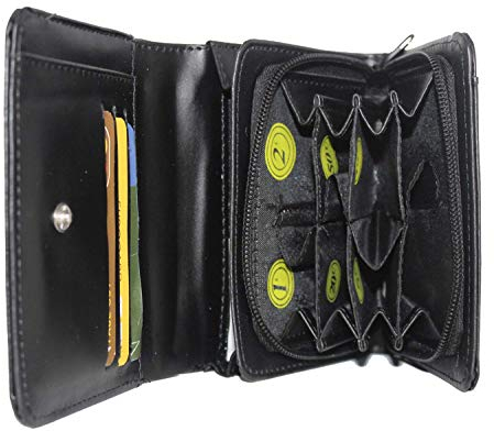Frédéric Johns - Münzfach + Geldscheinfach – 8 separate Fächer – Euro-Geldbörse – Geldbörse für Damen oder Herren – hochwertige Qualität – Geschenkidee, Schwarz 1, one size, Einfach