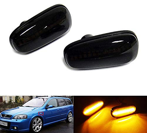 RZG 2x Seitenblinker schwarz LED Blinker für 1998-2005 Astra G MK IV Zafira A MK I Speedster
