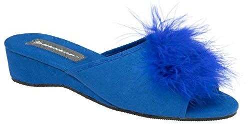 DUNLOP Womens Marilyn Wedge Heel Slipper Mules (3 UK, Blue)