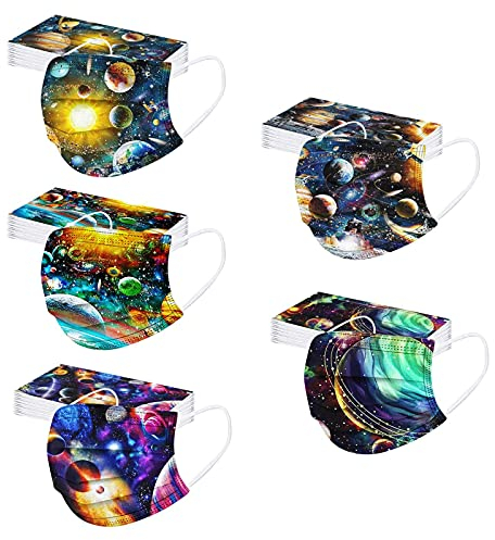50 Stück Mundschutz Kinder Einweg 3-lagig mit Motiv Bunt Mund Nasenschutz Cartoon Druck Tücher Atmungsaktiv Mund-Tuch Bandana Halstuch Schals (A20)