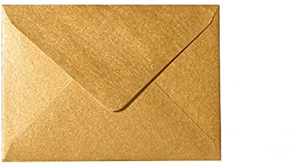 Paper24 Mini Umschläge 60x90 mm für Visitenkarten in der Farbe Gold 25 Umschläge