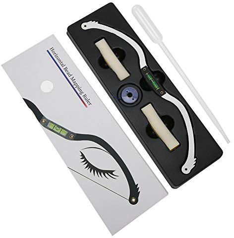 Linienmarkierungslineal - Professionelles Augenbrauen-Tattoo-Positionierungslineal mit Mapping-Faden Augenbrauen-Bogen-Mapper-Werkzeug für Geformte Augenbrauen Permanent Makeup Tattoo Stencilil(02)