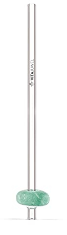 VitaJuwel Crystal Straw | Aventurin - Strohhalm aus Glas mit Wasserstein für Unbeschwertheit, Entspannung & Seelenfrieden