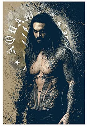 Aquaman Arthur Curry Jason Momoa Film Classic Hero 9 Leinwand Poster Schlafzimmer Dekor Sport Landschaft Büro Raum Dekor Geschenk Unframe:12×18inch(30×45cm)