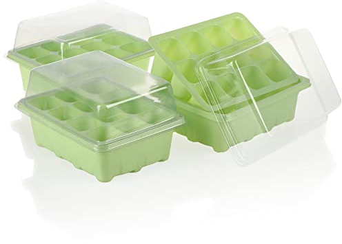 com-four® 3X Anzucht-Set für die Anzucht von kleinen Pflanzen - Für Blumen, Obst und auch Gemüse (Anzuchtset 1)