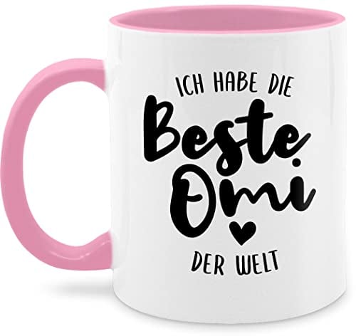 Tasse Tassen 325ml - Großmutter - Ich habe die beste Omi der Welt - Oma Geschenk - 325 ml - Rosa - geschenke für omis oma-tasse omas ist teetasse keramiktasse bester omilein grandma schokotasse