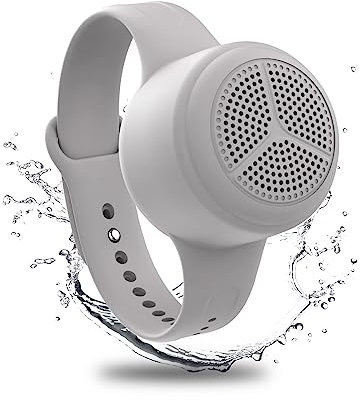 Momoho Multifunctional IPX7 Waterproof Bluetooth Speaker, Micro SD Support TWS Pairing Stereo Portable Speakers With Camera Remote Control For Smartphones, Small Pillow Speaker(With Watchband, Gray)