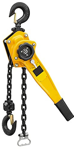 QPWZ Kettenzug, Stahllegierung, Hebelzug-Set, Ratschenabzieher, manueller Hebe, Stahlkettenzug, klein, tragbar, nicht steckende Kette/rutschfester Griff, 750 kg, 6 m