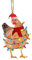 Weihnachtsanhänger Huhn mit Schal Weihnachtsbaum Anhänger Weihnachtsschmuck Christbaumschmuck - Weihnachtsbaum-Deko - Kunststoff Vögel mit Clip für Weihnachten Pfau mit Feder auf Clip (C, One Size)
