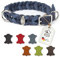 CopcoPet Hundehalsband aus Fettleder 50–55 cm x 25mm Marineblau – Geflochtenes Lederhalsband – verchromt mit Dornschließe – Robust & verstellbar – Für große Hunde, ideal für Alltag & Training