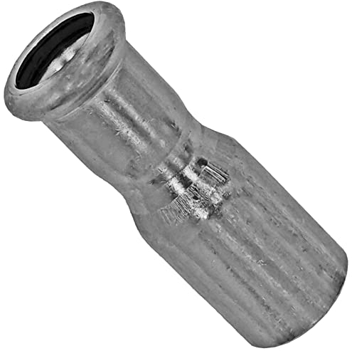 MegaHaustechnik Edelstahl V4A Press Fitting Reduzier Stück für Rohr Außendurchmesser 22mm i-a reduzierter Muffen Anschluss zum Verpressen M Kontur mit Stutzen Einsteck Ende Außendurchmesser 28mm
