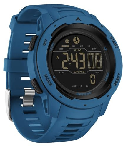 Montre de Sport numérique Militaire pour Homme étanche 50M avec chronomètre Alarme Compte à rebours Double Temps