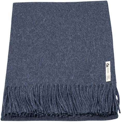 Alpaka Decke Überwurf Peruanischer Alpaka Wolldecke - Classic Blau