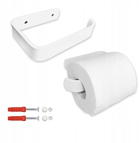 STALFORM Toilettenpapierhalter 14,5 cm - Klopapierhalter Weiß - Montagesatz Inklusive - Badzimmer - WC Rollenhalter - Moderne & Industrial Design - Klorollenhalter Edelstahl